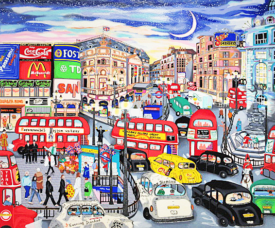 リネア・パーゴラの絵画作品　タイトルは、ロンドン
